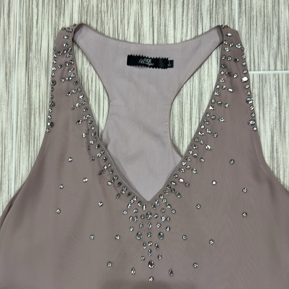 BKE Boutique Tank Top with Crystal Embroidered Accents- 1132 - Picture 2 of 8
